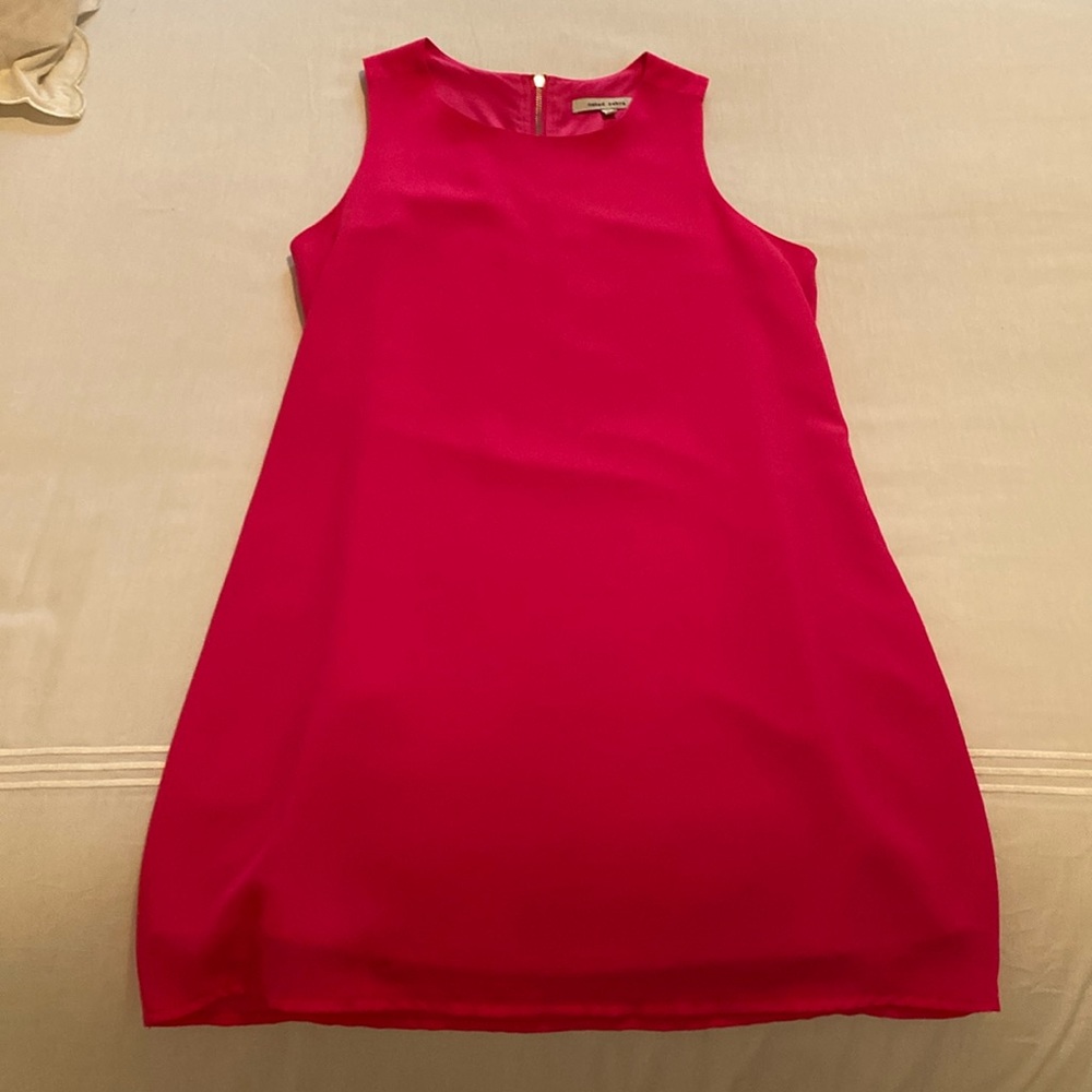 Pink shift dress with slip underneath